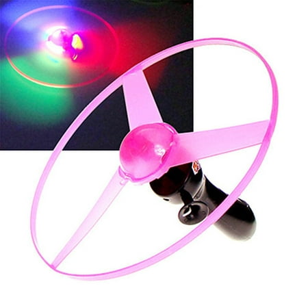 2020 hot sale 1pc Fun outdoor sports pull line saucer toys LED lighting UFO Free
